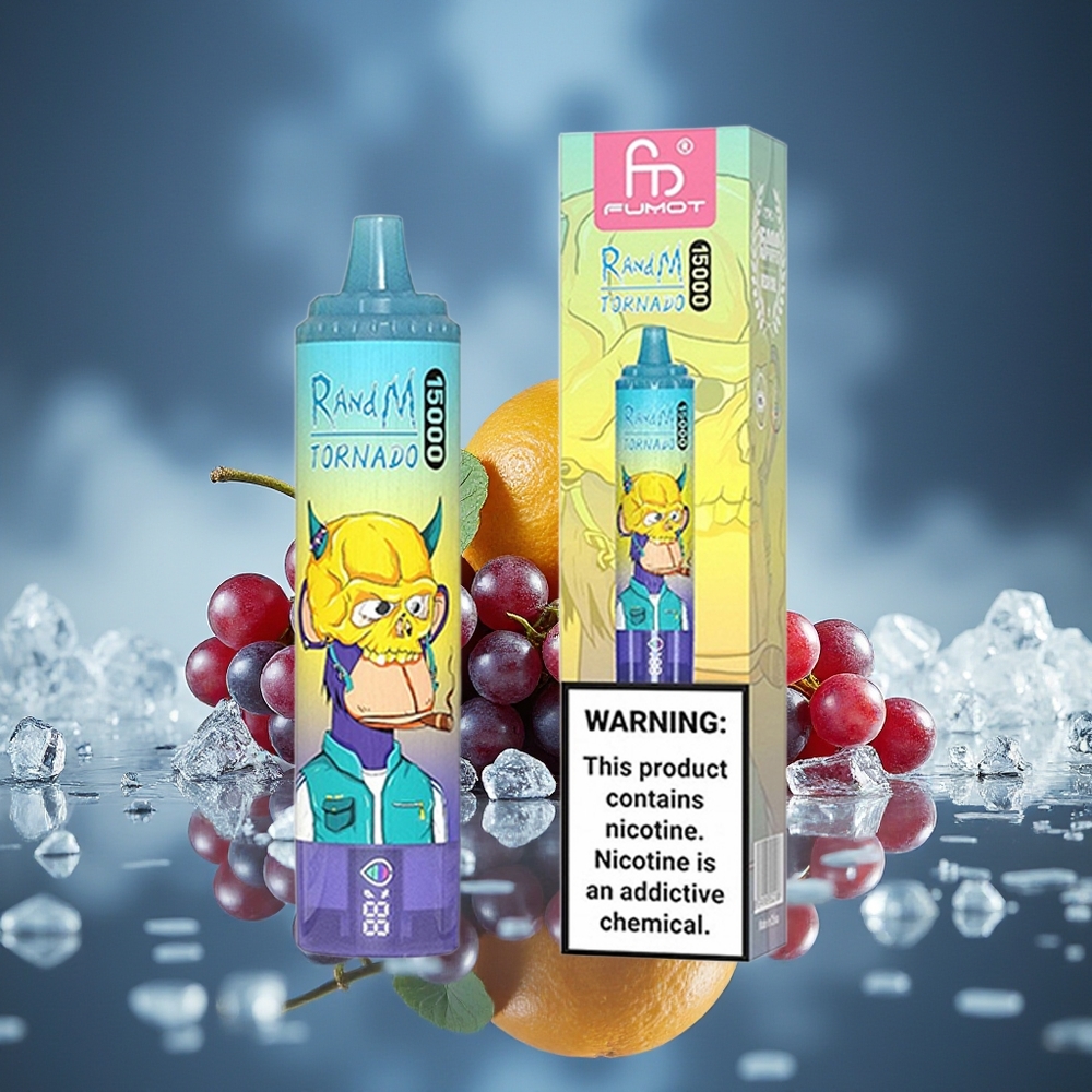RandM Fumot Tornado 15000 Puffs 25ml Vape Helado de Uva LCD