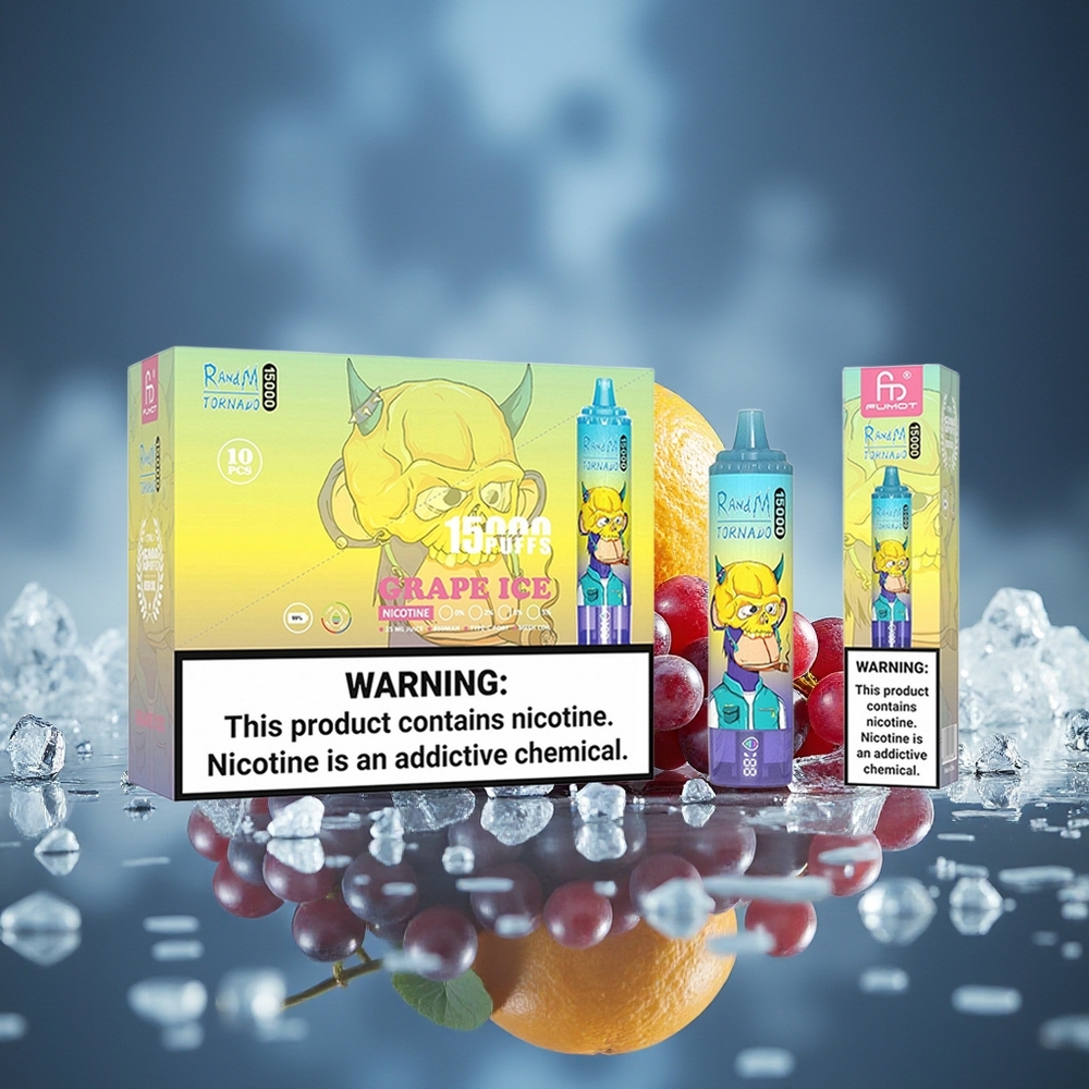 RandM Fumot Tornado 15000 Puffs 25ml Vape Helado de Uva LCD