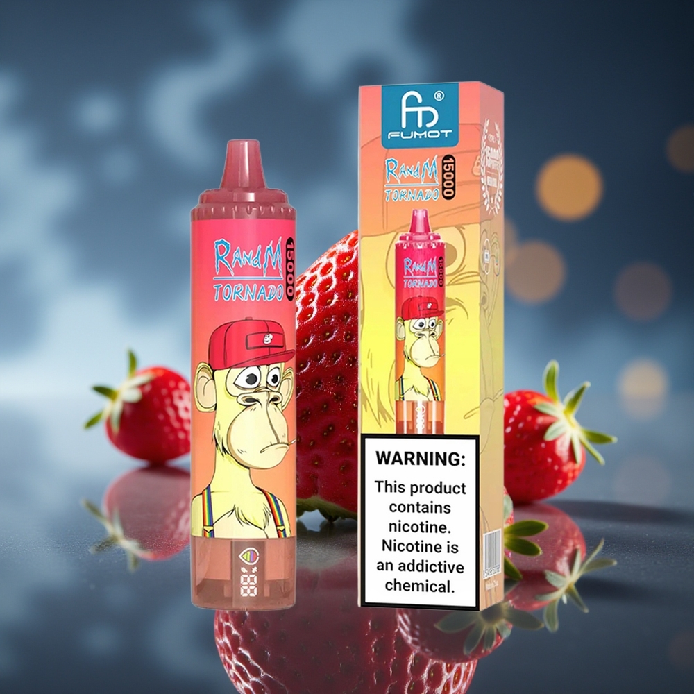 RandM Fumot Tornado 15000 Puffs Fresa Toro Rojo 25ml LCD