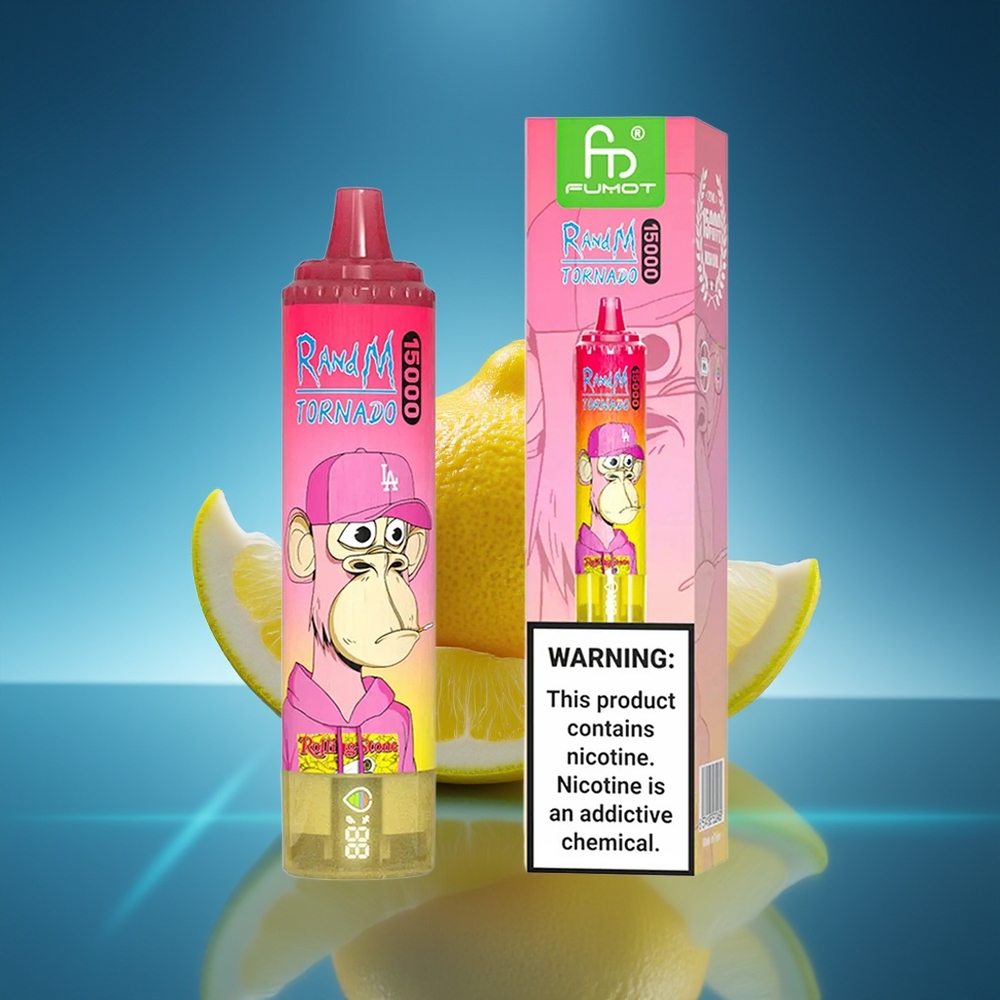 RandM Fumot Tornado 15.000 Puffs Limón LCD Tipo-C Recargable
