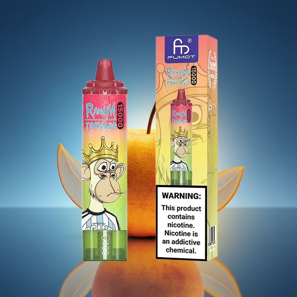 RandM Fumot Tornado 15.000 Puffs Manzana Melocotón Pera USB-C LCD