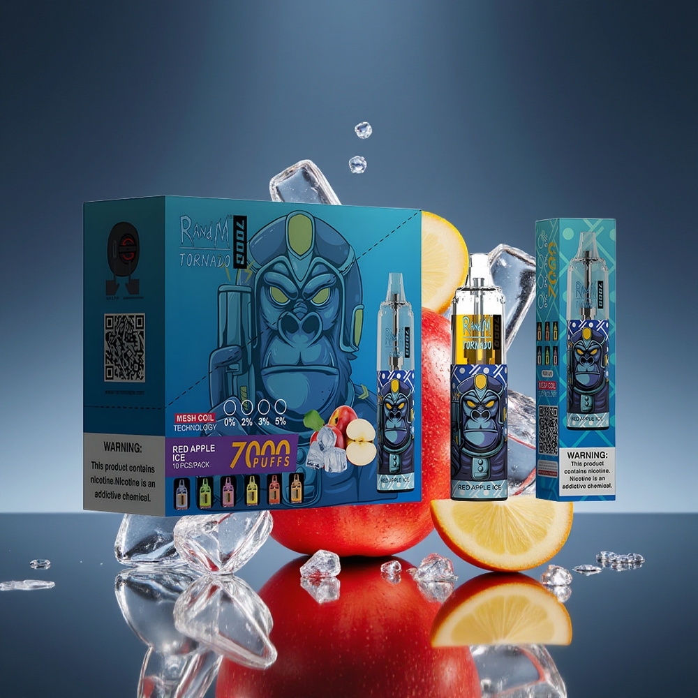 RandM Fumot Tornado 7000 Bocanadas Manzana Roja Hielo 14 ML RGB