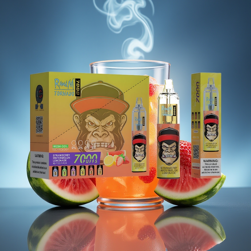 RandM Fumot Tornado 7000 Chupadas Fresa Sandía Limonada 14 ML RGB Light