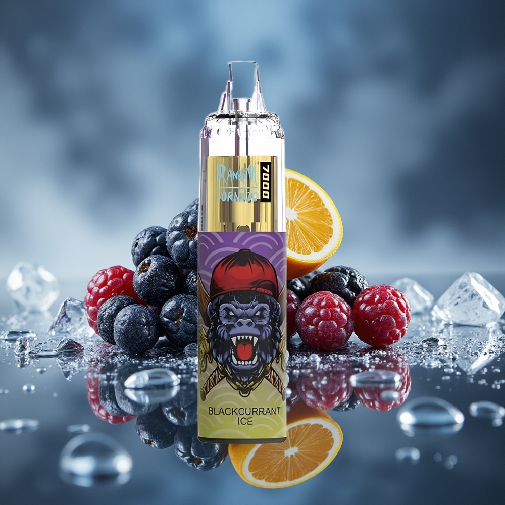 RandM Fumot Tornado 7000 Puffs 14ML Grosella Negra Hielo Ajuste de Aire