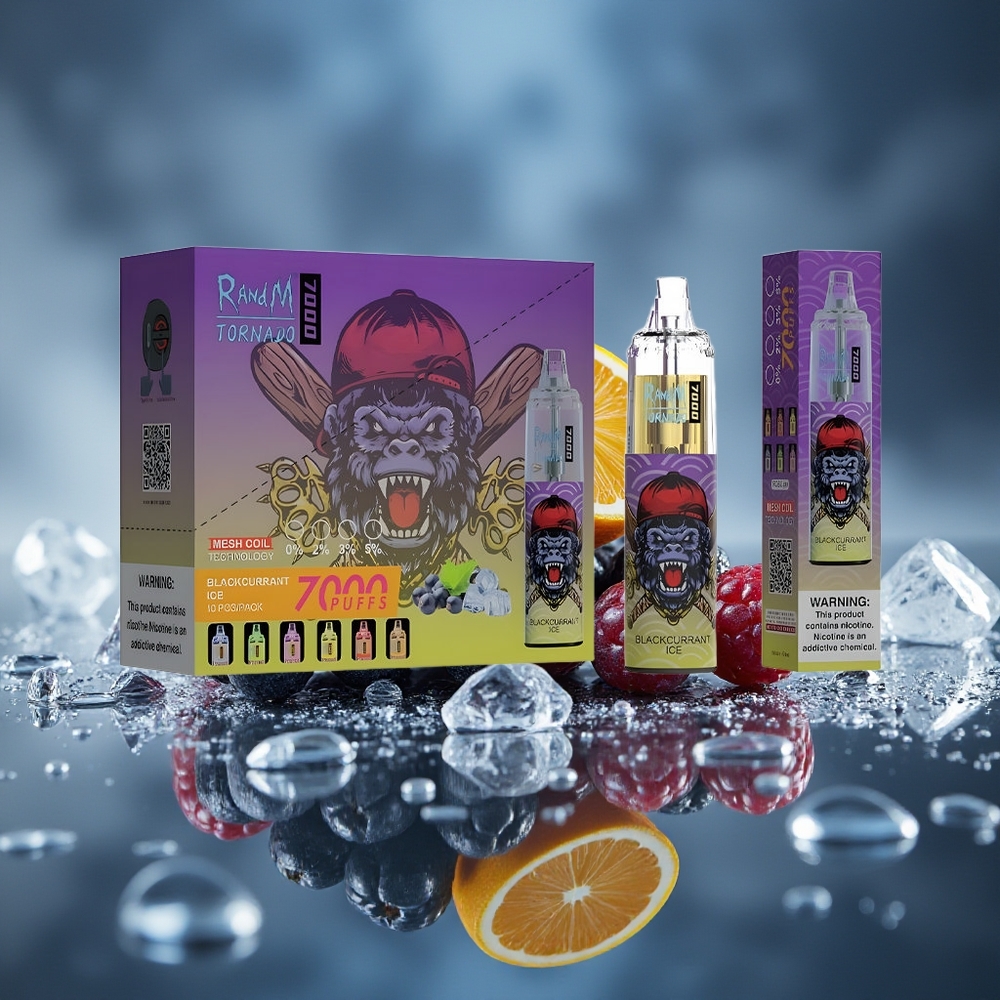 RandM Fumot Tornado 7000 Puffs 14ML Grosella Negra Hielo Ajuste de Aire