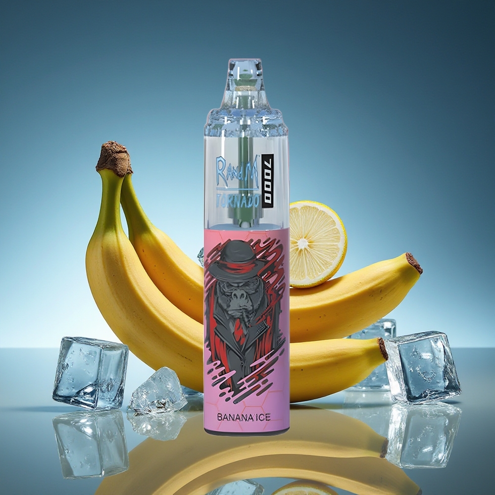RandM Fumot Tornado 7000 Puffs Banana Ice Ajuste de Aire RGB