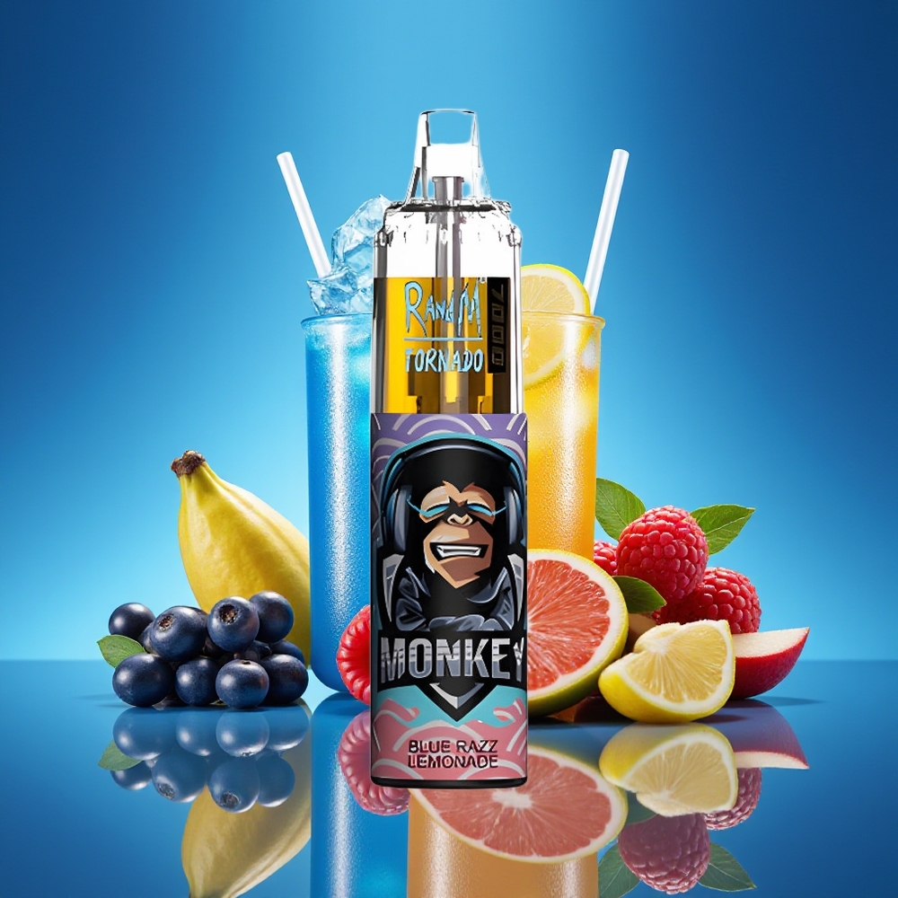 RandM Fumot Tornado 7000 Puffs Blue Razz Limonada 14ML Mesh