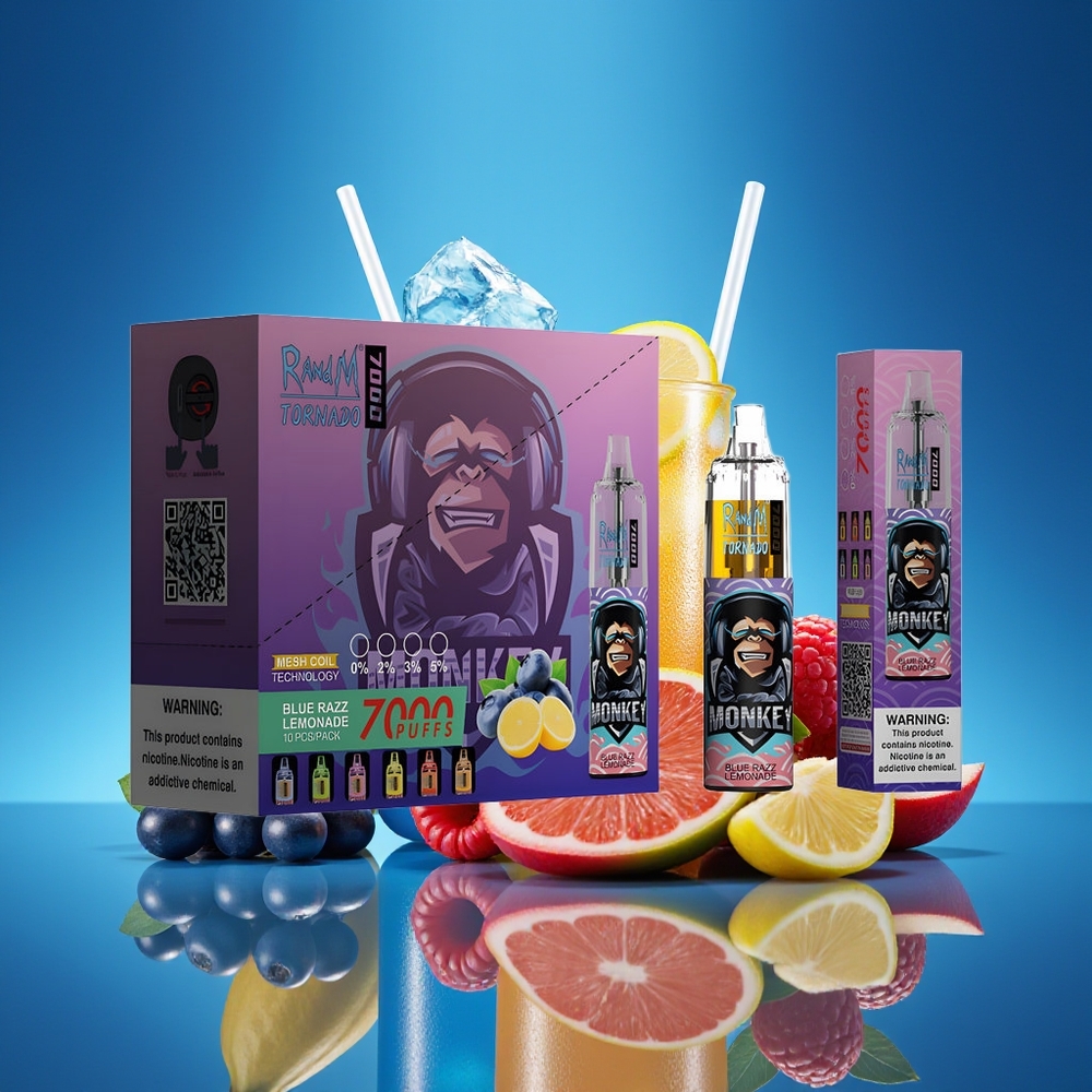 RandM Fumot Tornado 7000 Puffs Blue Razz Limonada 14ML Mesh