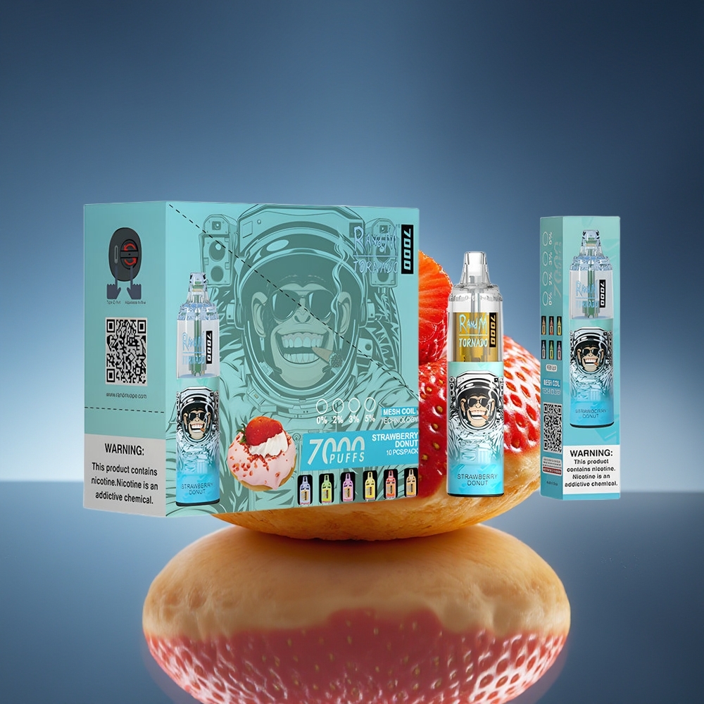 RandM Fumot Tornado 7000 Puffs Donut de Fresa 14 ML RGB Light