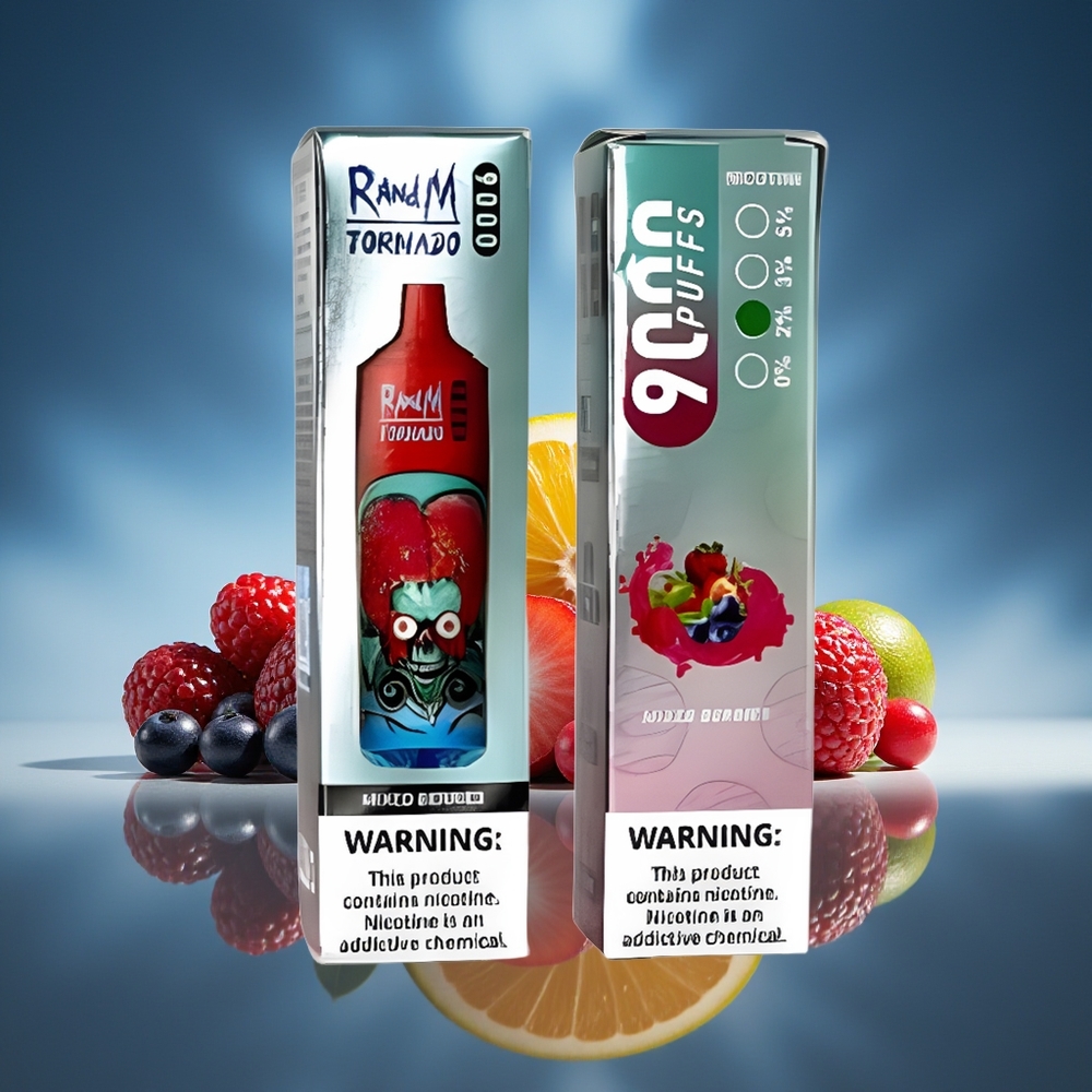 RandM Fumot Tornado 9000 Pufadas Bayas Mixtas Pantalla RGB