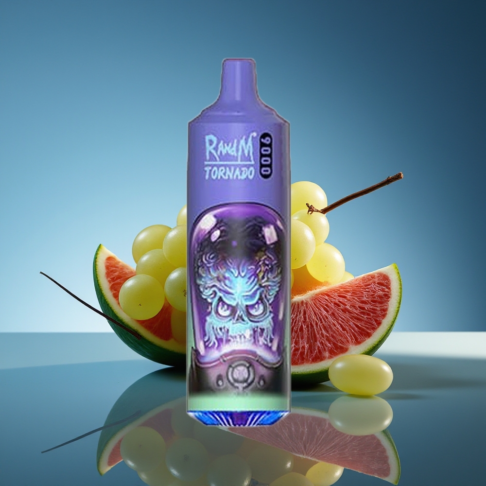 RandM Fumot Tornado 9000 Puffs Aloe Uva con Pantalla RGB Recargable