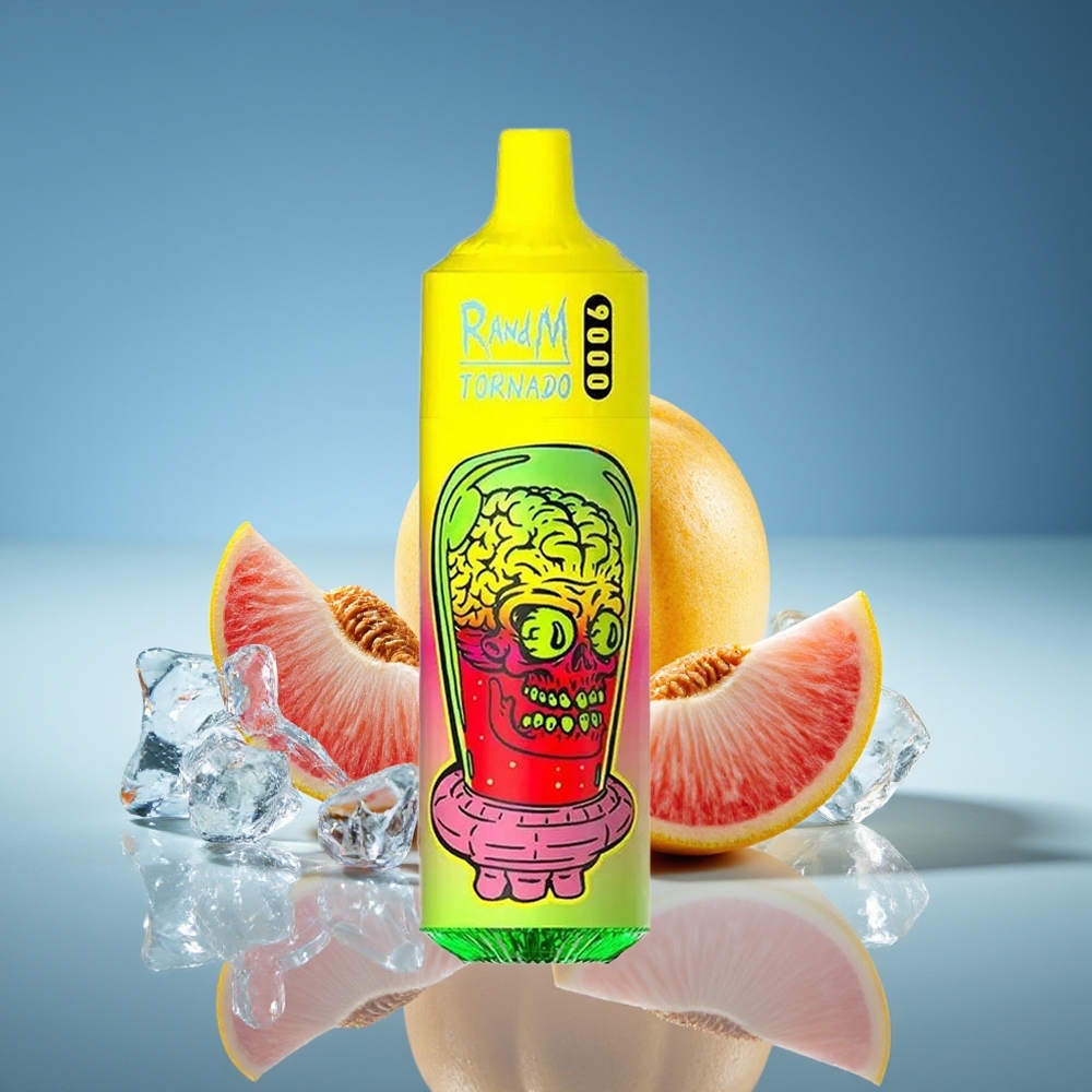 RandM Fumot Tornado 9000 Puffs Durazno Helado de Verano con Pantalla RGB y Bobina Mesh