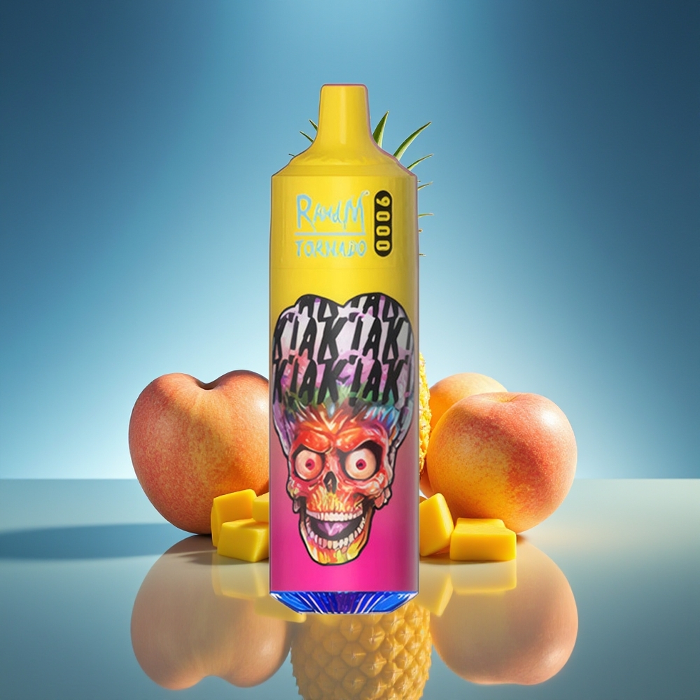 RandM Fumot Tornado 9000 Puffs Durazno Mango Piña con Pantalla RGB y Batería Recargable