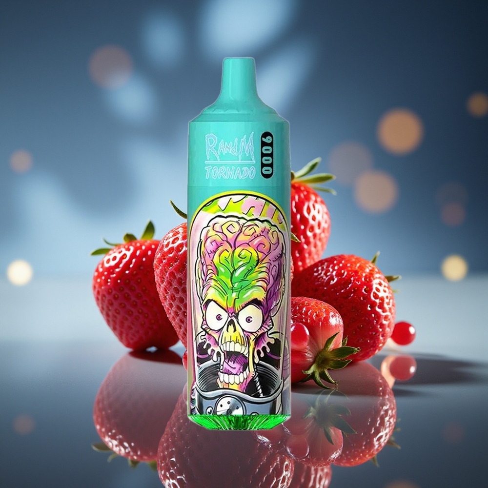 RandM Fumot Tornado 9000 Puffs Fresa Granada Pantalla RGB