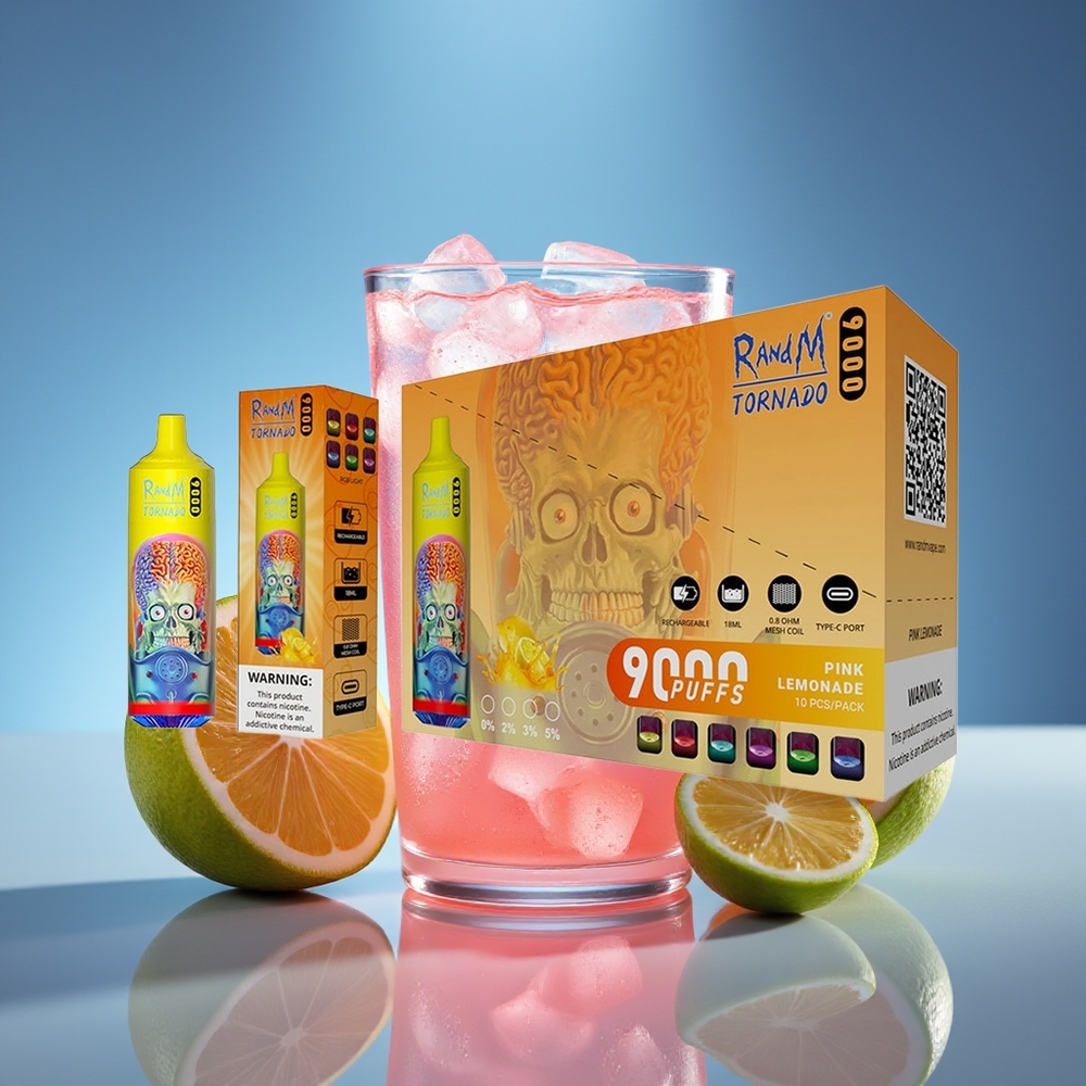RandM Fumot Tornado 9000 Puffs Limonada Rosa 18mL Mesh