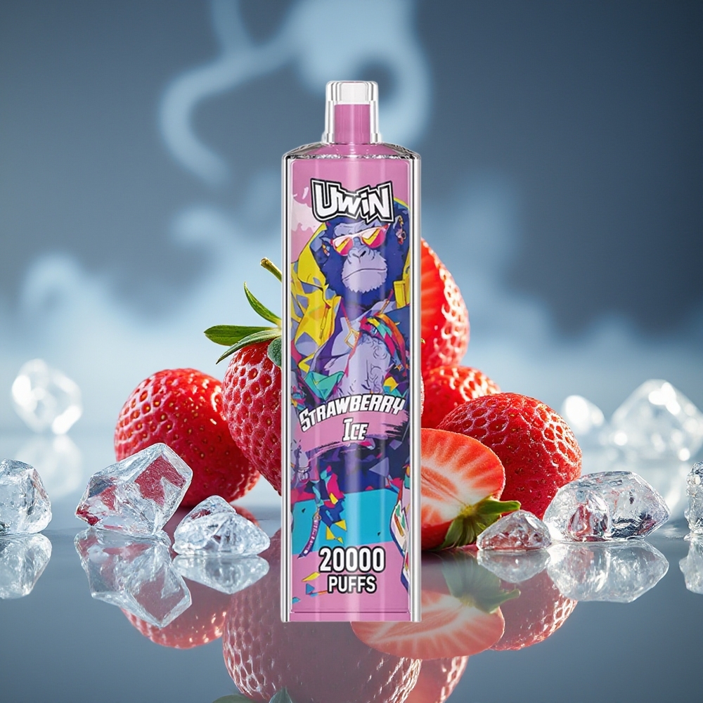 UWIN Shisha Hookah Crystal 20000 Puffs Fresa Hielo 22ml Mesh Coil