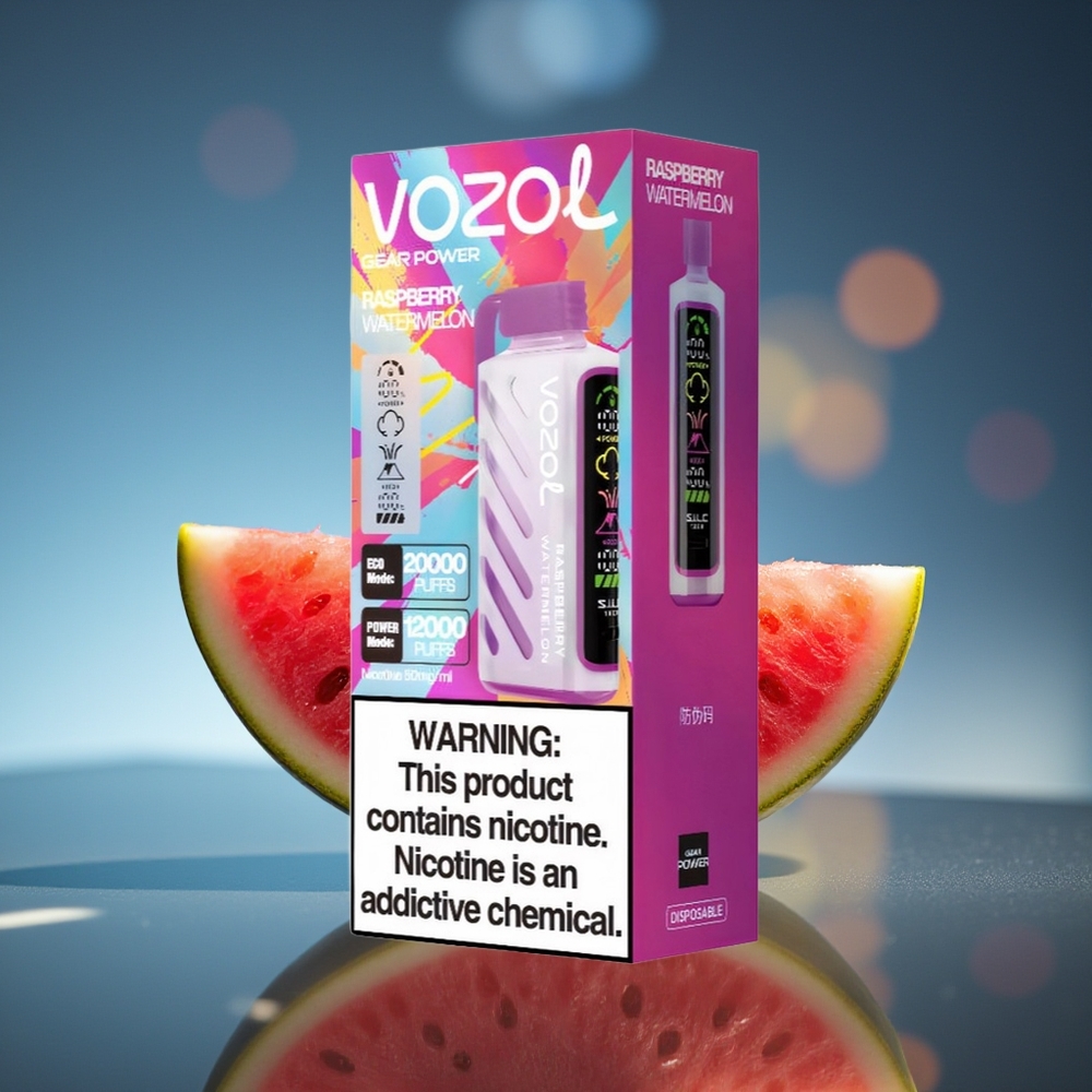 VOZOL Gear Power 20000 Puffs Frambuesa Sandía Dual Mesh Coil Full Screen Display
