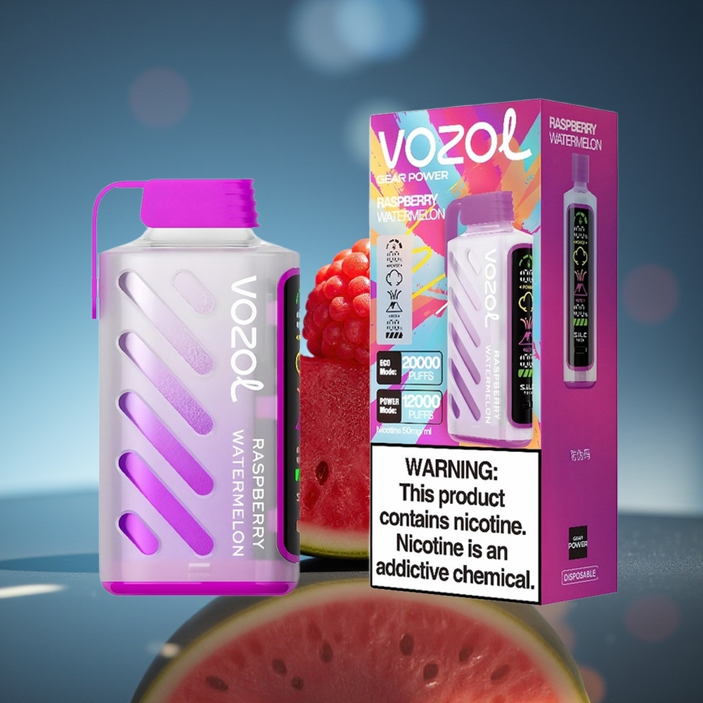 VOZOL Gear Power 20000 Puffs Frambuesa Sandía Dual Mesh Coil Full Screen Display