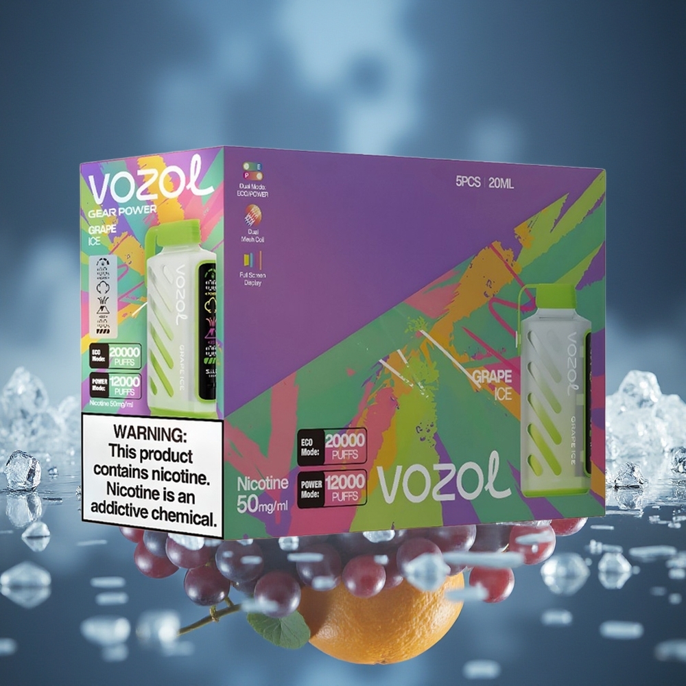 VOZOL Gear Power 20000 Puffs Full Screen Display Uva Hielo Vape Desechable