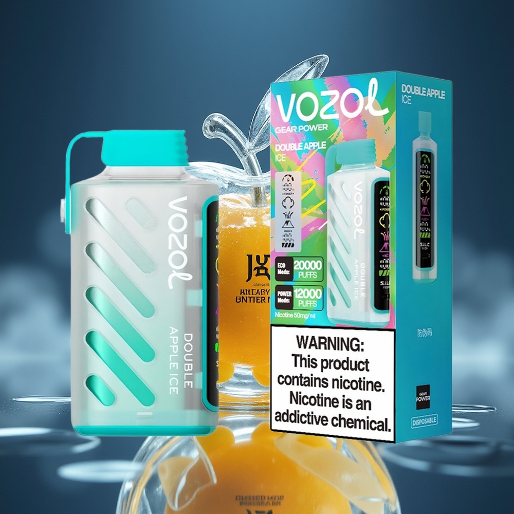 VOZOL Gear Power 20000 Puffs Manzana Doble Hielo Pantalla Completa Dual Mesh Coil