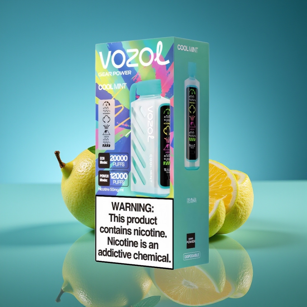 VOZOL Gear Power 20000 Puffs Menta Refrescante Dual Mesh Coil Pantalla Completa