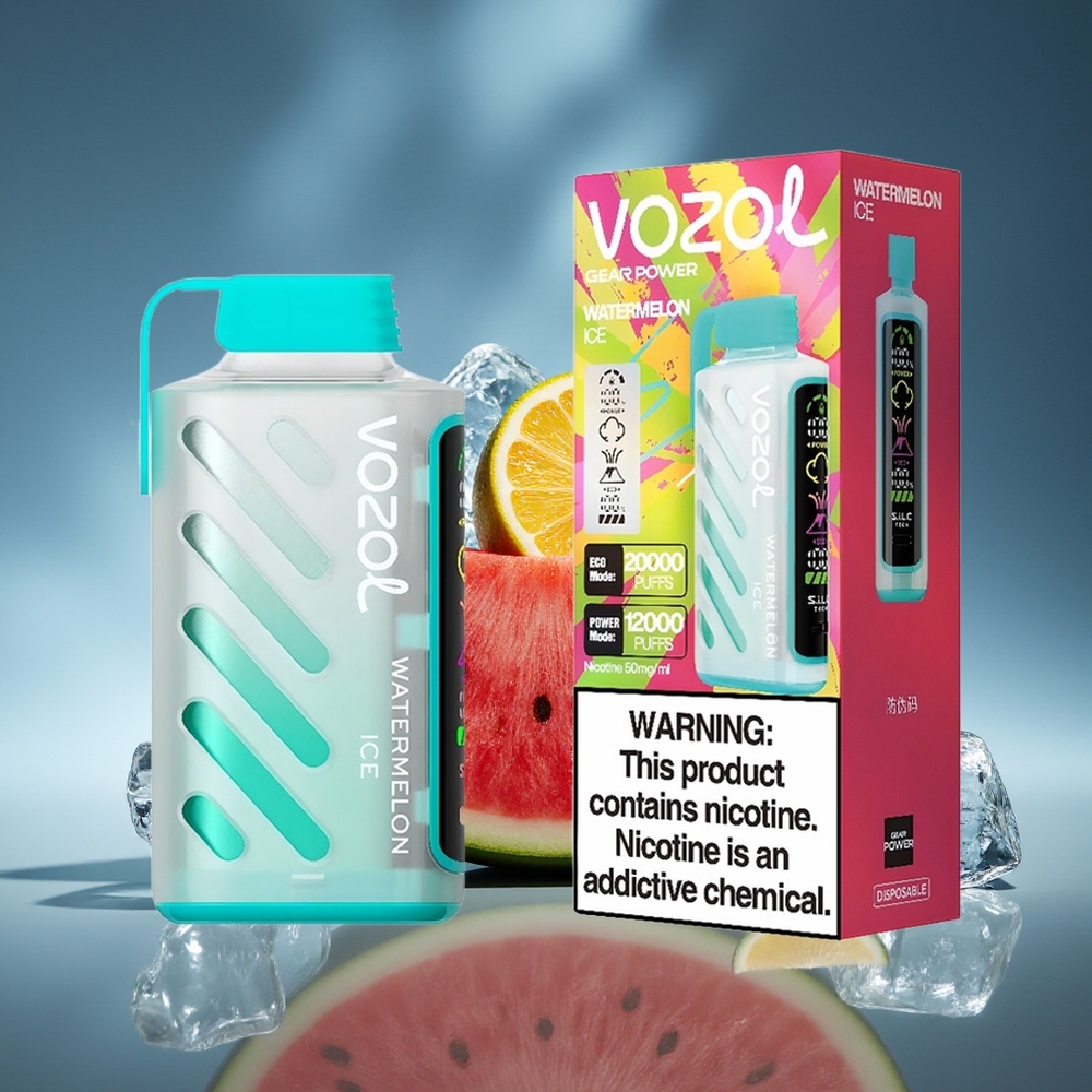 VOZOL Gear Power 20000 Puffs Sandía Helada Pantalla Completa Dual Mesh Coil