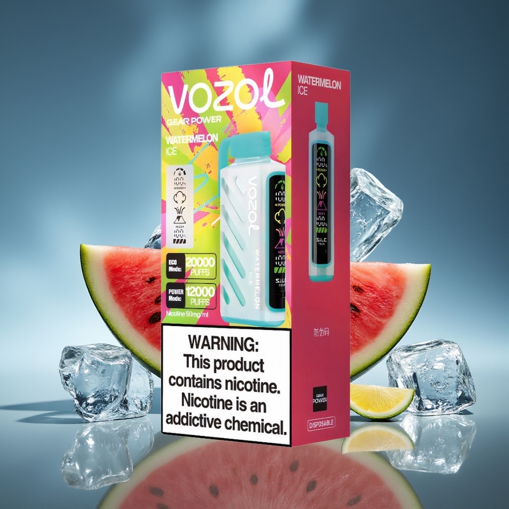 VOZOL Gear Power 20000 Puffs Sandía Helada Pantalla Completa Dual Mesh Coil