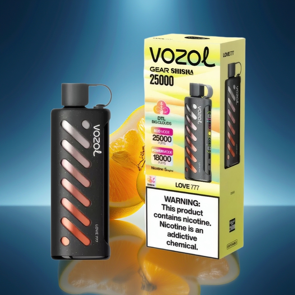 VOZOL Gear Shisha 25000 Puffs Amor 777 con 30 Sabores Deliciosos y Doble Malla Dual Modes