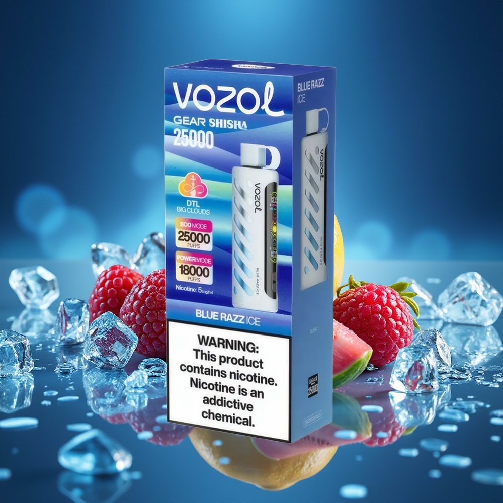 VOZOL Gear Shisha 25000 Puffs Blue Razz Ice Dual Mesh