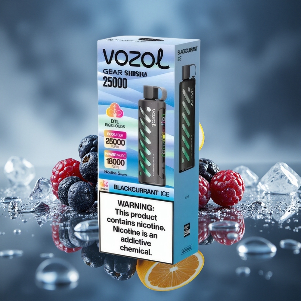 VOZOL Gear Shisha 25000 Puffs Grosella Negra Hielo Dual Mesh Dual Modes