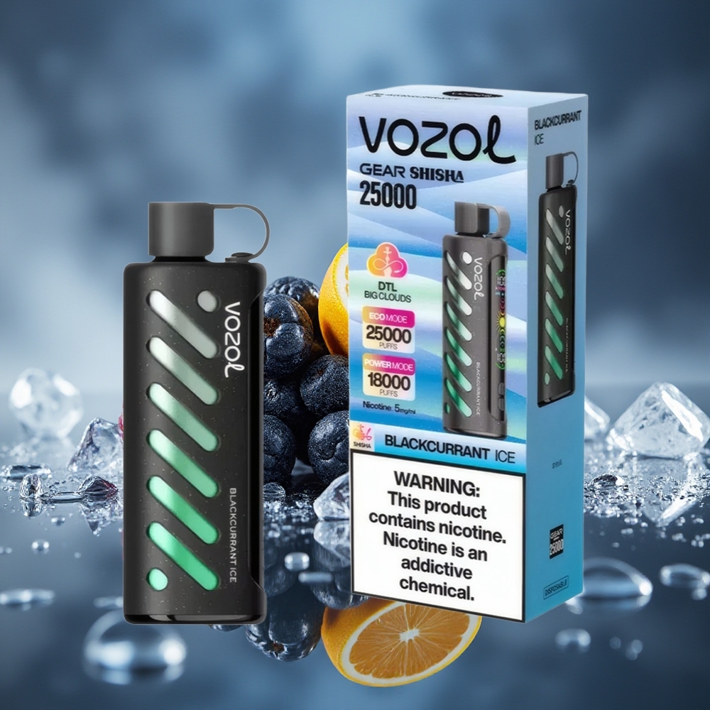 VOZOL Gear Shisha 25000 Puffs Grosella Negra Hielo Dual Mesh Dual Modes