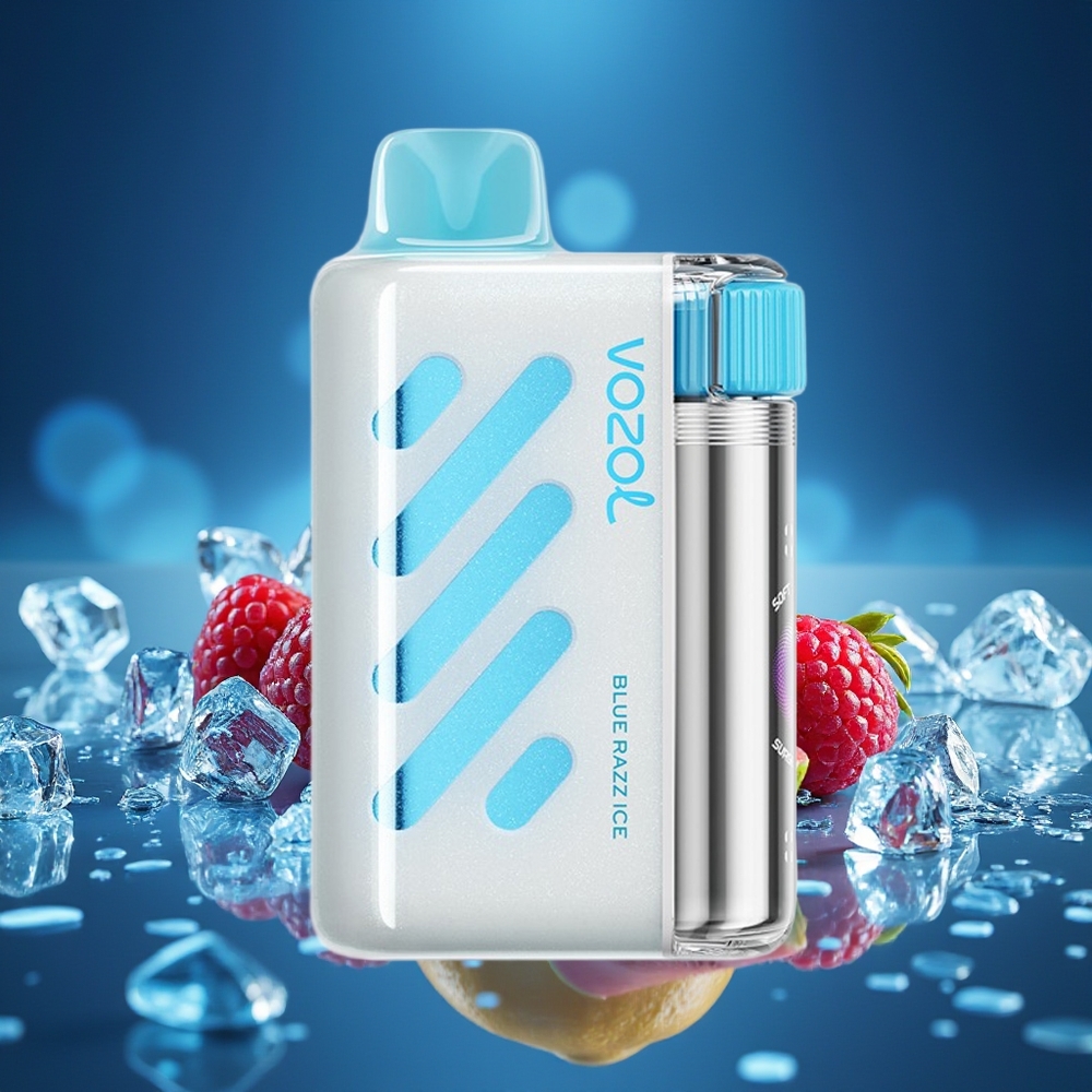 VOZOL VISTA 40000 Puffs Vape Recargable Blue Razz Ice Malla y 2% Nicotina